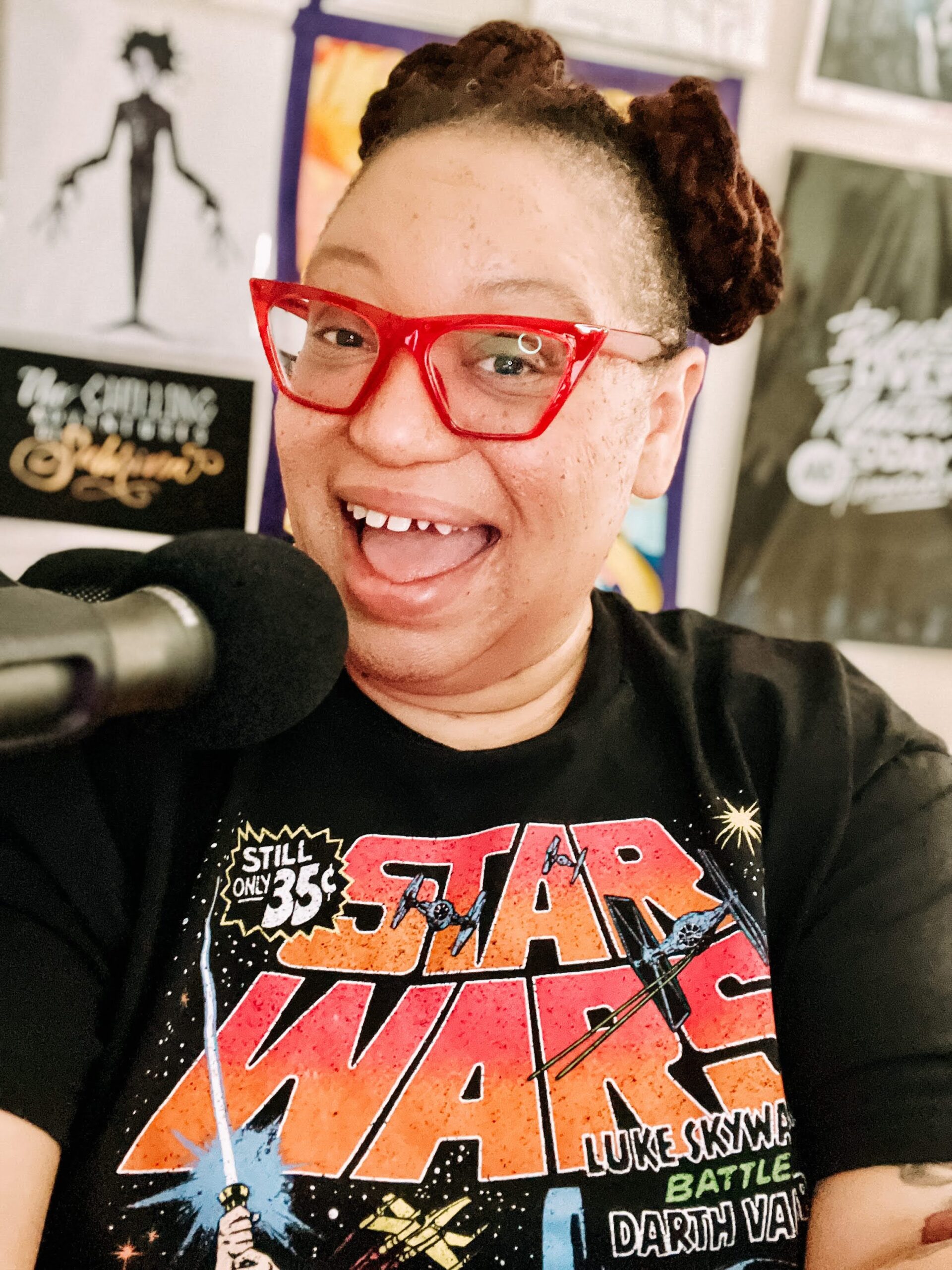 Danielle on the mic for Star Wars Day